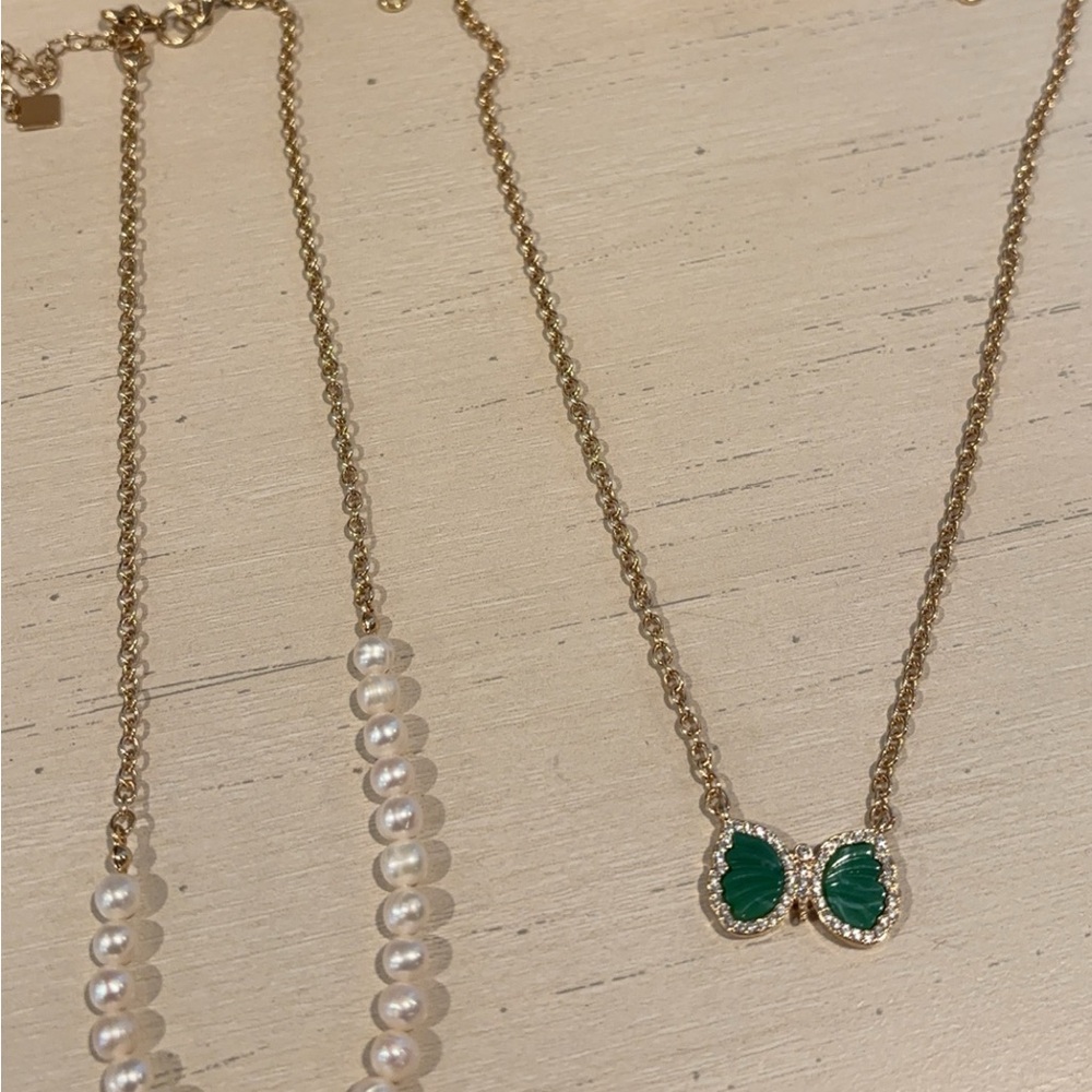 Park Lane Raelynn 2-in-1 Butterfly + Pearl Sparkle Box Necklace